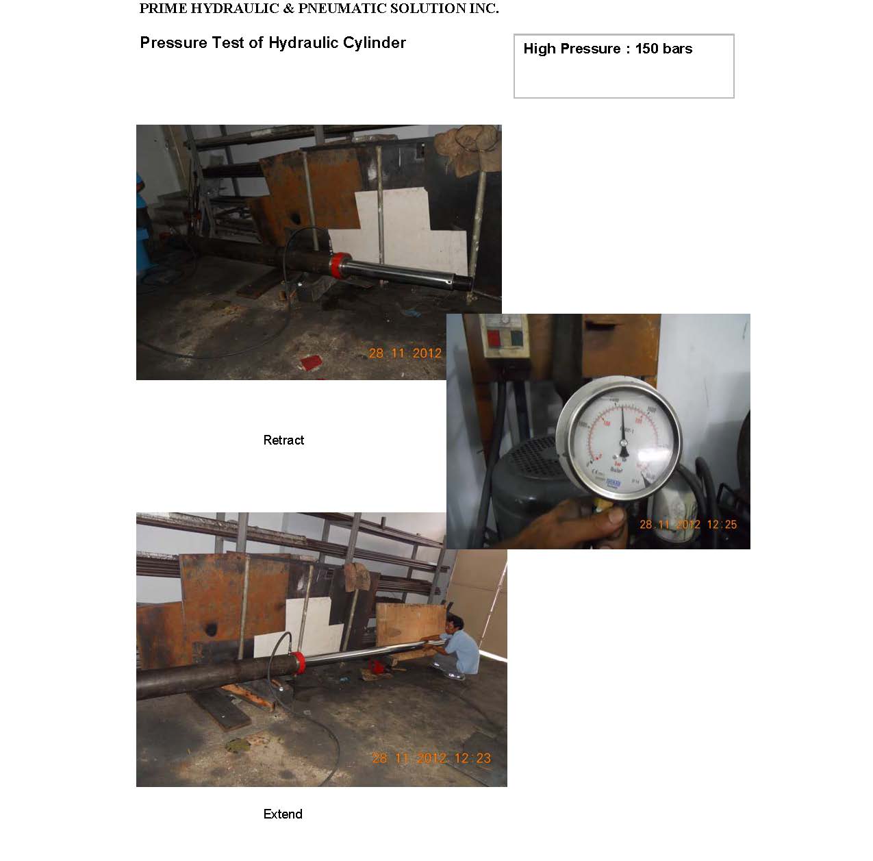 Repair of Hydraulic Cylinder Prime Hydraulic